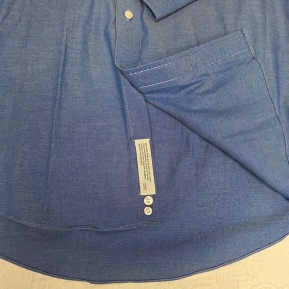 Nordstrom Blue Traditional Fit Collared Shirt Mens Shop 16 33 Non Iron - Picture 5 of 8